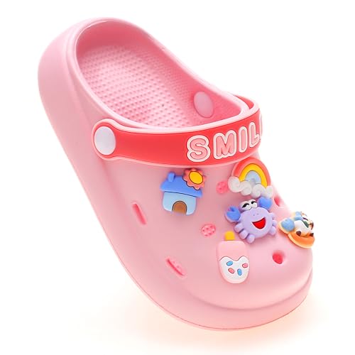 Kinder Clogs Pantoletten Sommer Gartenschuhe Mädchen Jungen Strand Sandalen Slip On Flach Badeschuhe Gummi Gartenclogs Outdoor Unisex Hausschuhe von ZYLDK