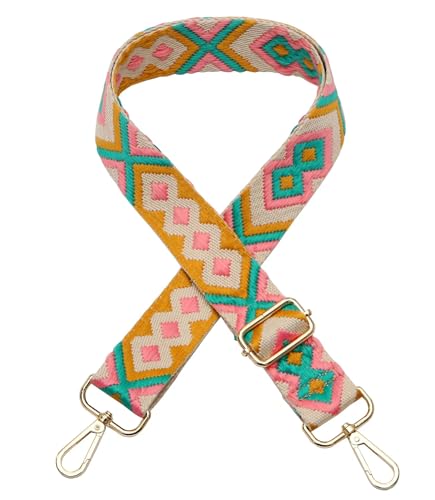 Verstellbarer Schultergurt Taschengurt Breit Schulterriemen Umhängegurt Herren Taschenriemen Damen Zubehör Tragegurt Längenverstellbarer für Schultertasche Tragetaschen und Handtaschen,C Gold Clasp von ZYLDK