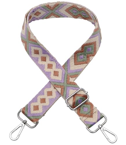 Verstellbarer Schultergurt Taschengurt Breit Schulterriemen Umhängegurt Herren Taschenriemen Damen Zubehör Tragegurt Längenverstellbarer für Schultertasche Tragetaschen und Handtaschen,C Silver Clasp von ZYLDK