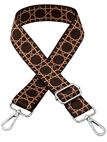 Verstellbarer Schultergurt Taschengurt Breit Schulterriemen Umhängegurt Herren Taschenriemen Damen Zubehör Tragegurt Längenverstellbarer für Schultertasche Tragetaschen und Handtaschen,A Silver Clasp von ZYLDK