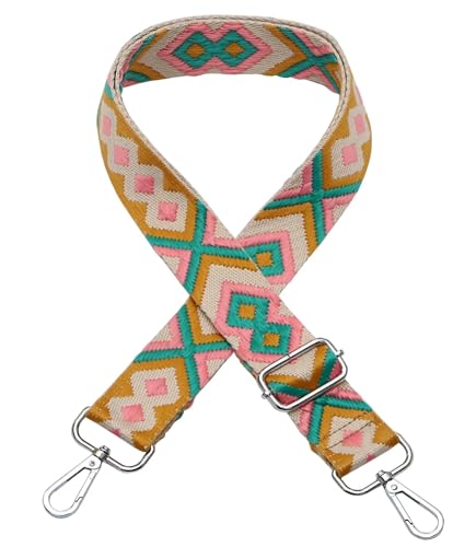 Verstellbarer Schultergurt Taschengurt Breit Schulterriemen Umhängegurt Herren Taschenriemen Damen Zubehör Tragegurt Längenverstellbarer für Schultertasche Tragetaschen und Handtaschen,C Silver Clasp von ZYLDK