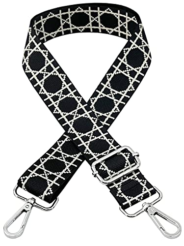 Verstellbarer Schultergurt Taschengurt Breit Schulterriemen Umhängegurt Herren Taschenriemen Damen Zubehör Tragegurt Längenverstellbarer für Schultertasche Tragetaschen und Handtaschen,A Silver Clasp von ZYLDK