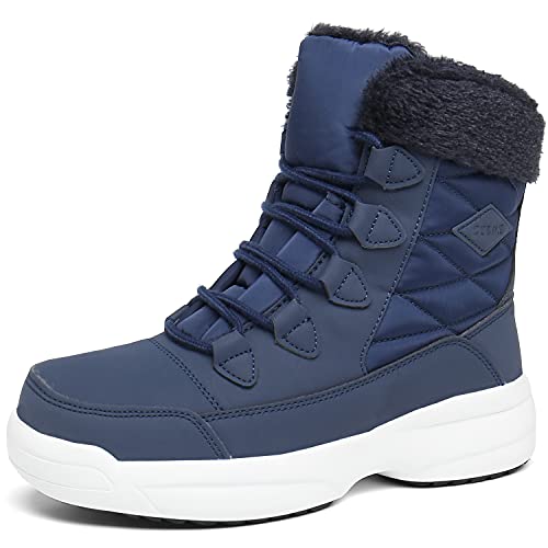 ZYLDK Damen Winterstiefel Winterschuhe Warm Gefüttert Winter Boots Schneestiefel rutschfeste Wanderschuhe,Blau,EU38 von ZYLDK