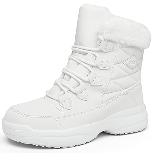 ZYLDK Damen Winterstiefel Winterschuhe Warm Gefüttert Winter Boots Schneestiefel rutschfeste Wanderschuhe,Weiß,EU41 von ZYLDK