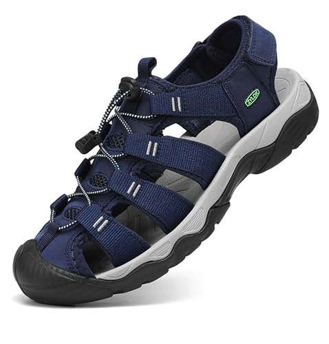 ZYLDK Herren Sandalen Leder Strand Trekkingsandalen Outdoorschuhe Sommer Wanderschuhe Männer Sport-Outdoor Atmungsaktive Sandale Wandersandalen Beach Trekkingschuhe EU46 von ZYLDK