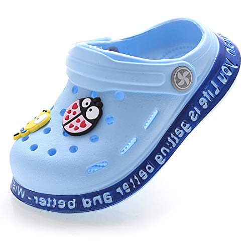 ZYLDK Unisex Gartenschuhe Clogs Kinder Gartenschuhe Kuschelige Hausschuhe Latschen Sommer rutschfeste Slippers mit Cartoon Raupe von ZYLDK