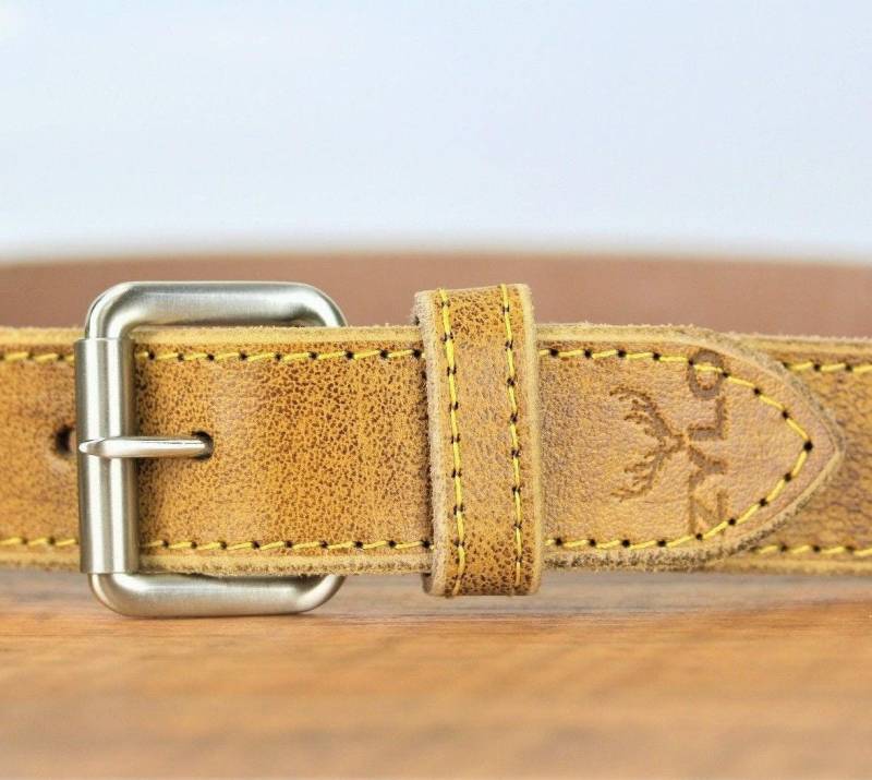 Herren Echtledergürtel, Messingschnalle, Jeans & Hose von ZYLOLEATHER