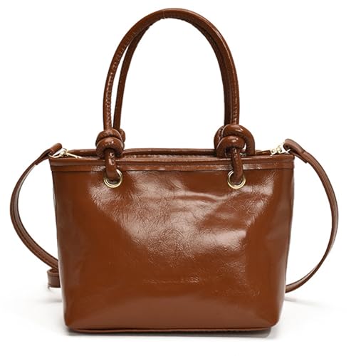 Damen-Eimertasche, koreanischer Stil, trendige Handtasche und Geldbörse, alle passenden Kuriertaschen, einfache Umhängetasche, koreanischer Stil, Schultertasche, einfarbig, Crossbody-Tasche, braun von ZYMIADOU