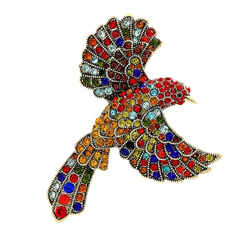 Kolibri-Brosche mit bunten Strasssteinen, elegante Kristall-Brosche in Vogelform, modisches Accessoire, Kolibri-Brosche, Einheitsgröße, Wie beschrieben von ZYMIADOU