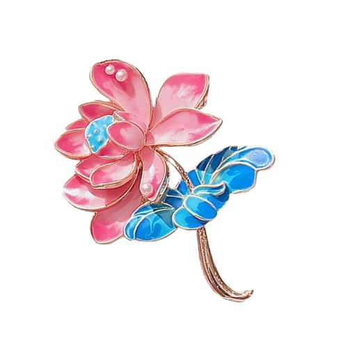 Lotusnadel mit Kunstperlen, handgefertigtes Blumen-Accessoire aus Legierung mit emaillierten Details, Schmuck für formelle Anlässe, traditionelles chinesisches Haarnadel-Accessoire von ZYMIADOU