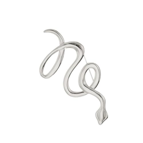 Modische goldene Schlangenbrosche aus praktischem Stahl verleiht der täglichen Freizeitkleidung und besonderen Anlässen ein einzigartiges Flair. Personalisieren Sie Schmuck, Einheitsgröße, Wie von ZYMIADOU
