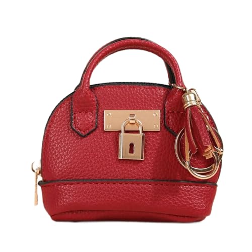 Praktische Münzgeldbörse, Schlüsselanhänger-Tasche, robustes PU-Leder, Organizer für Damen, Lippenstifte, Karten und Datenkabel, wasserdicht, kleine Tasche, rot, Einheitsgröße Praktische Münzgeldbörse, Schlüsselanhänger-Tasche, robustes PU-Leder, Organizer für Damen, Lippenstifte, Karten und Datenkabel, wasserdicht, kleine Tasche, rot, Einheitsgröße von ZYMIADOU
