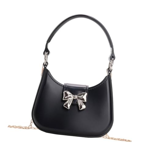 ZYMIADOU Damen-Handtasche mit Schleife, Achseltasche, stilvolle Schulter mit Kettenriemen, Mond, Umhängetasche, Damen, Handtasche, Mond, ästhetische Schulter mit Kette, Schleifen, Crossbody-Geldbörse von ZYMIADOU