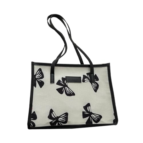 ZYMIADOU Damen-Schultertasche mit Blumenmuster, weiches PU-Leder, große Kapazität, Feder-Unterarm zum Einkaufen, Damen-Handtasche, große Kapazität, Schulter-Frühling, niedliche Blume, Butterfly von ZYMIADOU