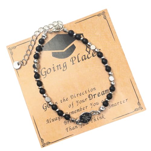 ZYMIADOU Edelstein-Perlen-Schmuck für Damen, mit Geschenkbox und Grußkarte, verstellbares College-Zubehör, Abschlussschmuck für Freunde, Einheitsgröße, Wie beschrieben von ZYMIADOU