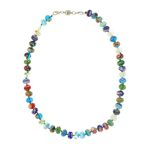ZYMIADOU Einzigartige Halskette aus Muranoglas, bunte Perlen-Halskette, handgefertigtes Schlüsselbein, Halsschmuck, Accessoire für Damen und Mädchen, für den täglichen Gebrauch, Einheitsgröße, Acryl von ZYMIADOU