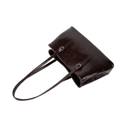 ZYMIADOU Geräumige Damen Schultertasche Öl Glänzend PU Leder Handtasche Große Kapazität Unterarm Für Frauen Pendler Oder Studenten Koreanische Handtasche, coffee, One Size ZYMIADOU Geräumige Damen Schultertasche Öl Glänzend PU Leder Handtasche Große Kapazität Unterarm Für Frauen Pendler Oder Studenten Koreanische Handtasche, coffee, One Size von ZYMIADOU