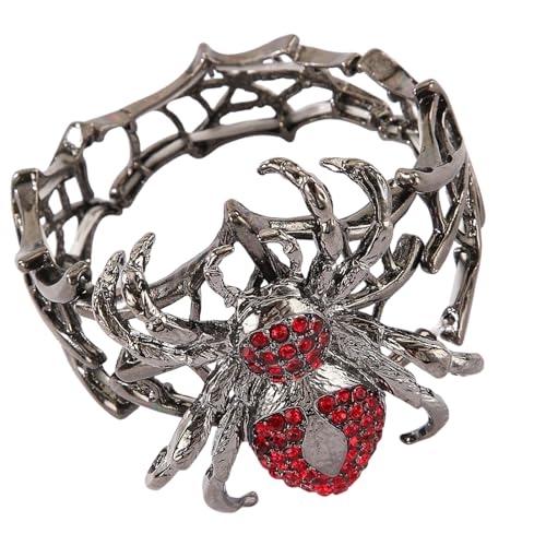 ZYMIADOU Gothic-Arachniden-Design, Strassstein-Schmuck, verstellbares Armband für Halloween, Feiern, Kostümzubehör, Halloween, Punk, Arachnid, Einheitsgröße, Wie beschrieben von ZYMIADOU