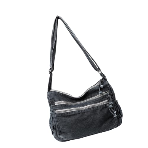ZYMIADOU Große Kapazität Damen Denims Schultertasche Multi Taschen Retro Washed Jeans Verstellbarer Riemen Satchel Crossbody Handtasche Multi Pocket Handtasche, dunkelbraun, One Size ZYMIADOU Große Kapazität Damen Denims Schultertasche Multi Taschen Retro Washed Jeans Verstellbarer Riemen Satchel Crossbody Handtasche Multi Pocket Handtasche, dunkelbraun, One Size von ZYMIADOU