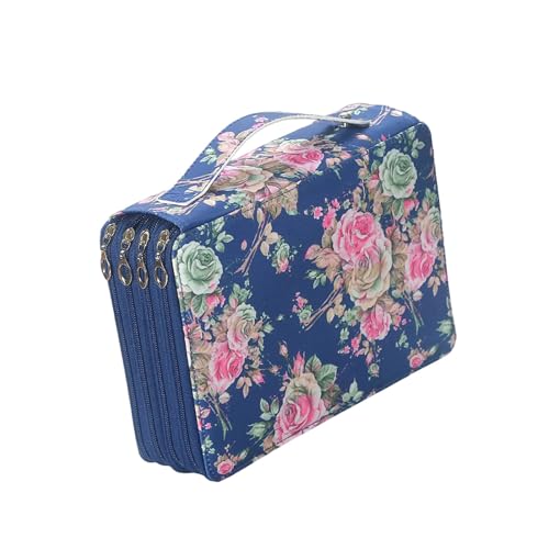 ZYMIADOU Großes Federmäppchen mit 200 Fächern, Multifunktions-Organizer, Tasche mit Reißverschlüssen für Erwachsene, Teenager, Multifunktionstaschen-Organizer, blau von ZYMIADOU