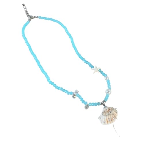 ZYMIADOU Handgefertigte Halskette mit Muscheln, Seestern, Perlen, femininer Schmuck, Perlen, Charm, Schlüsselbeinkette, Strandschmuck, Geschenk von ZYMIADOU