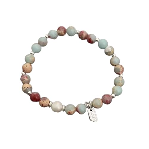 ZYMIADOU Handgefertigte Halskette mit Natursteinperlen und Perlen Anhänger für Damen, stilvoller Modeschmuck, Statement-Halskette, Einheitsgröße, Wie beschrieben von ZYMIADOU