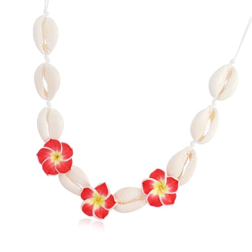 ZYMIADOU Handgefertigte Keramik-Muschel-Blumen-Anhänger-Halskette für den täglichen Gebrauch, tragbares Schmuckgeschenk, weicher Ton-Schmuck, Einheitsgröße, Wie beschrieben, Wie beschrieben von ZYMIADOU