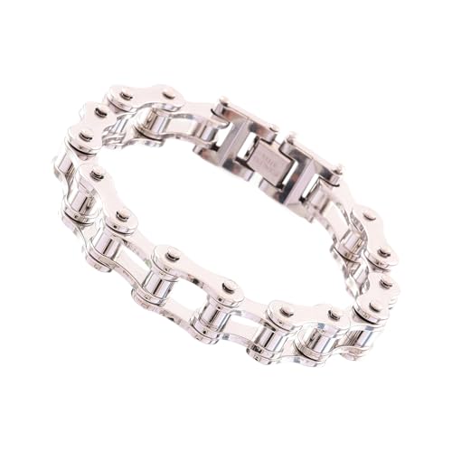 ZYMIADOU Herren-Armreif, Punk-Rock-Schmuck, Edelstahl, polierter Look, für den täglichen Gebrauch, stilvolles Motorrad-Design, Einheitsgröße, Wie beschrieben von ZYMIADOU
