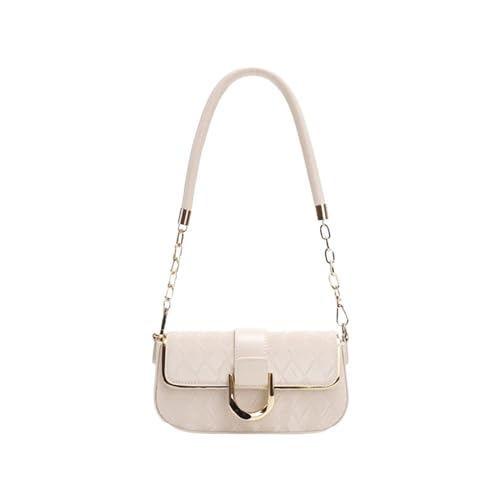 ZYMIADOU Kompakte Umhängetasche mit Kette für Damen, vielseitige und modische Handtasche für verschiedene Anlässe, Damenhandtaschen, beige, One Size von ZYMIADOU