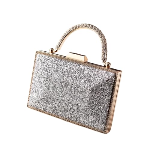 ZYMIADOU Kreative Umhängetasche mit goldenen Pailletten und Kette Abendtaschen Crossbody Handtasche für stilvolle Frauen bei Abschlussball Event Damen Umhängetasche, silber, One Size von ZYMIADOU