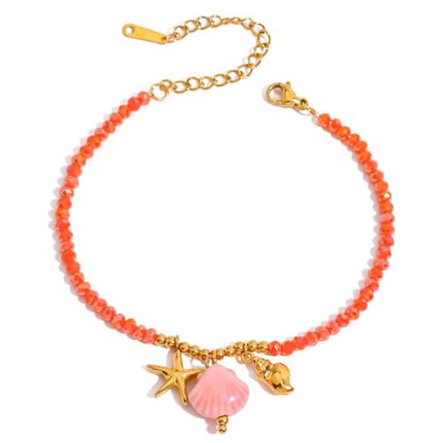 ZYMIADOU Leichter Armreif mit Strandmotiv und Muschelanhänger, für Damen und Herren, lässiges Outfit, Schmuck, Accessoire, vielseitiger Muschelschmuck, Einheitsgröße, Wie beschrieben von ZYMIADOU