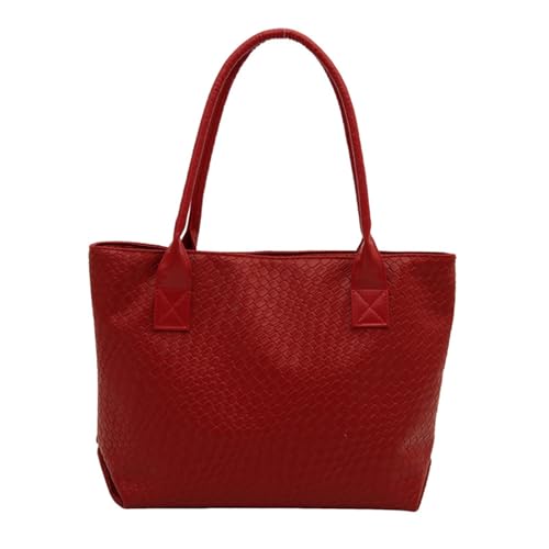 ZYMIADOU Mode Handtasche PU Leder Damen Umhängetasche mit ergonomischen Designs Große Unterarmtaschen Geeignet für den täglichen Gebrauch Große Reisehandtasche, rot, One Size von ZYMIADOU