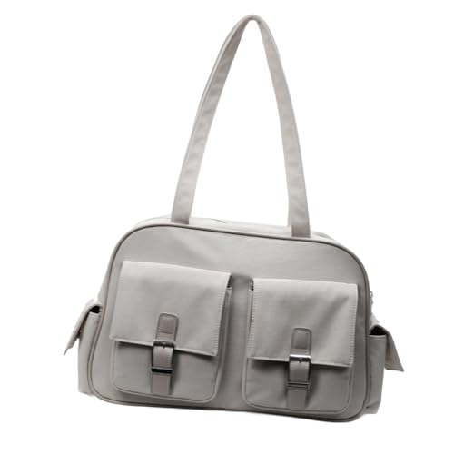 ZYMIADOU Moderne Nylon-Handtasche, funktionale Unterarm-Geldbörse, mehrere Aufbewahrungstaschen, kompaktes Reisefreundliches Design, Schultertasche, Organizer-Tasche, grau, One Size von ZYMIADOU