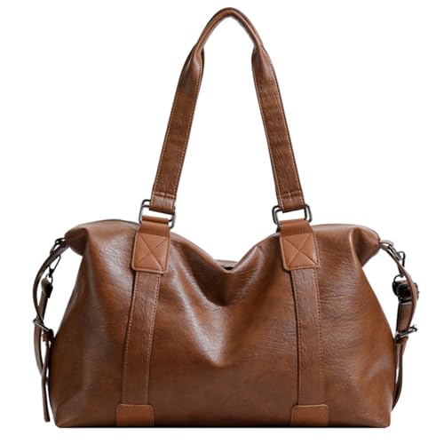 ZYMIADOU Modische Damen-Umhängetasche aus PU-Leder mit verstellbarem Riemen und geräumigem Tragegriff oben, unisex, braun, One Size ZYMIADOU Modische Damen-Umhängetasche aus PU-Leder mit verstellbarem Riemen und geräumigem Tragegriff oben, unisex, braun, One Size von ZYMIADOU