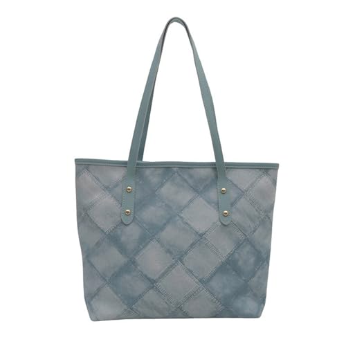 ZYMIADOU Modische Handtasche Damen Casual Schultertasche Weiche Struktur Große Kapazität Top Griff Tasche Handtasche, hellblau, One Size von ZYMIADOU