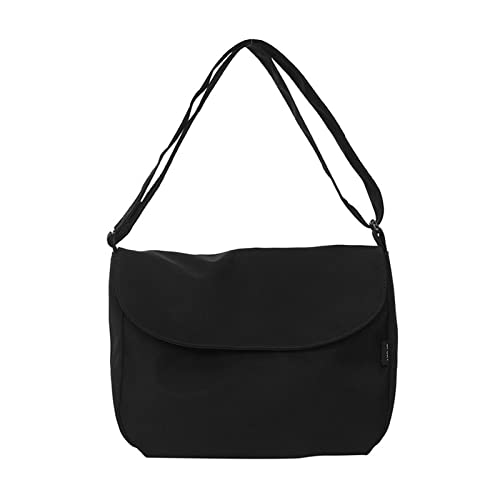 ZYMIADOU Modische Nylon-Tasche für Damen, Umhängetasche, einfache Messenger-Umhängetasche, große Kapazität, lässige Damen-Umhängetasche, Schwarz , One Size von ZYMIADOU