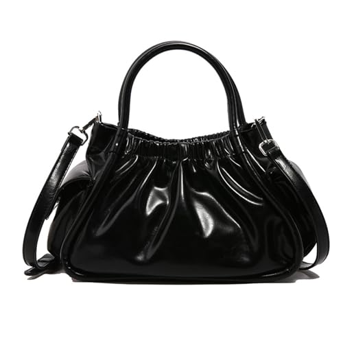ZYMIADOU Modische Schultertasche in Wolkenform, stilvolle PU-Leder-Rüschen-Handtasche, Umhängetasche, verstellbare Umhängetasche, Wolkenplissierte Schultertasche, Schwarz , One Size ZYMIADOU Modische Schultertasche in Wolkenform, stilvolle PU-Leder-Rüschen-Handtasche, Umhängetasche, verstellbare Umhängetasche, Wolkenplissierte Schultertasche, Schwarz , One Size von ZYMIADOU