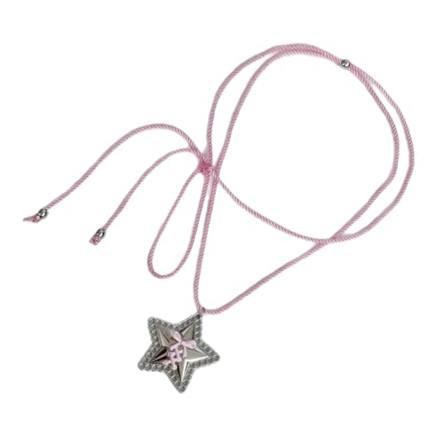 ZYMIADOU Modische Stern-Charm-Halskette mit verstellbarem Nylonband und Metalllegierung, Schmuck-Accessoire für den täglichen Gebrauch, stilvolle Halskette für den täglichen Gebrauch von ZYMIADOU