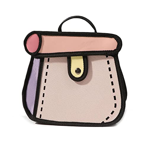 ZYMIADOU Niedliche Cartoon-Ketten-Kuchentasche, zweidimensionale Canvas-Umhängetasche, Handtasche, Schulter für Töchter, Freundinnen, Schultertasche, C, One Size von ZYMIADOU