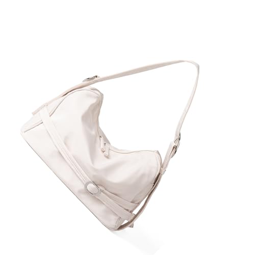 ZYMIADOU Pendlerfreundliche Nylontasche mit Gurt, Mehrzweck-Tragemöglichkeit, geräumiger Innenraum für Büro, wesentliche Schultergurte, Geldbörse, beige, One Size von ZYMIADOU