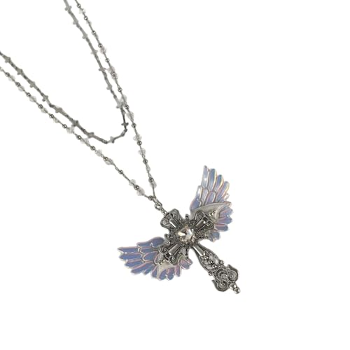 ZYMIADOU Punk Retro Legierung Halskette Aufwendig Geschnitzte Kreuze Anhänger Einstellbare Länge Unisex Lange Punk Kreuze Halskette von ZYMIADOU