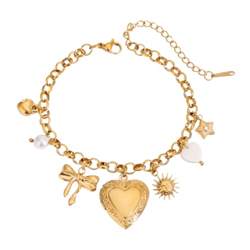 ZYMIADOU Schöner herzförmiger Bilderrahmen, Hochzeitsschmuck, Edelstahl-Textur, für verschiedene Anlässe, Foto-Schmuck für Damen, Einheitsgröße, Wie beschrieben von ZYMIADOU