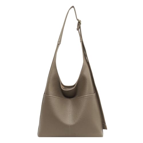 ZYMIADOU Stilvolle PU Damen Umhängetasche Unterarmtaschen Große Kapazität Tote Handtasche für den täglichen Gebrauch und Reise Unterarmtasche, Schlamm-Farbe., One Size von ZYMIADOU