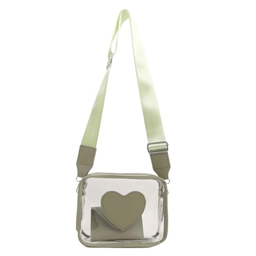 ZYMIADOU Transparente Schultertasche, auffällig, praktische Umhängetasche mit PU-Brieftaschen-Set, einfach zu tragen für den täglichen Gebrauch, Reise-Handytasche, grün, One Size ZYMIADOU Transparente Schultertasche, auffällig, praktische Umhängetasche mit PU-Brieftaschen-Set, einfach zu tragen für den täglichen Gebrauch, Reise-Handytasche, grün, One Size von ZYMIADOU