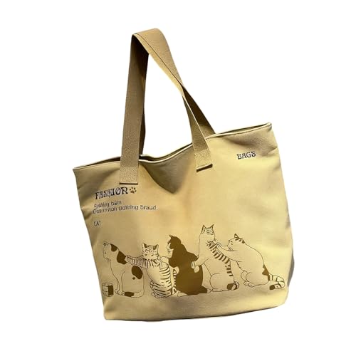ZYMIADOU Trendige wandelbare Tasche mit Tragegriff für Mädchen, verstärkte Canvas-Konstruktion, geräumige Tragetasche mit ergonomischen Griffen, Damen-Schultertasche, khaki, One Size von ZYMIADOU