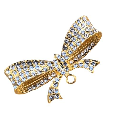 Zarte Schleifen-Anstecknadel mit Strasssteinen, stabile Legierung, Schmuck für Outfit-Styling, elegante Kleiderbrosche, Einheitsgröße, Wie beschrieben von ZYMIADOU