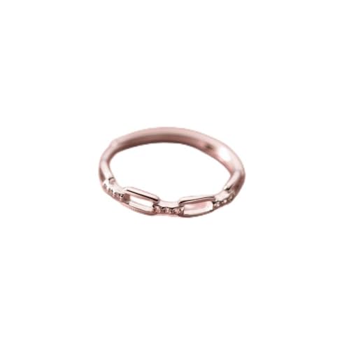 ZYNSAE S925 Silber Koreanischer Stil Einfache Kettenring Mode Temperament Literary Style Women's Ring R00338, Ring von ZYNSAE