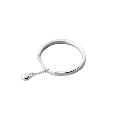 ZYNSAE S925 Silber Ring Frauen Koreanische Mode Silber Beans Kette Künstlerischer Stil Verstellbarer Schöner Ring J6057, Silbrig von ZYNSAE