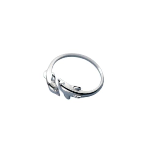 ZYNSAE S925 Silberkoreaner Delphin Einstellbares Ringtemperament Tier Frauen Ring R00395, Ring von ZYNSAE