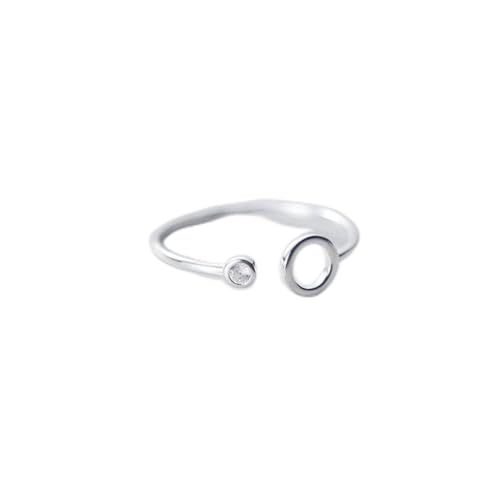 ZYNSAE S925 Silberring Frauenkoreaner Einfaches Hohlring -Temperament Rund Diamantringfinger J7144, Ring von ZYNSAE